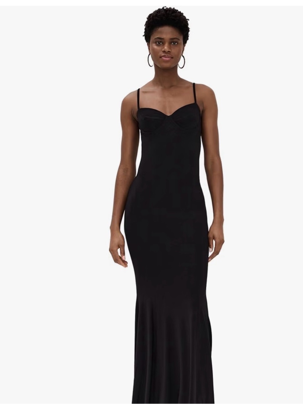 Norma Kamali Black Spaghetti-Strap Maxi Dress